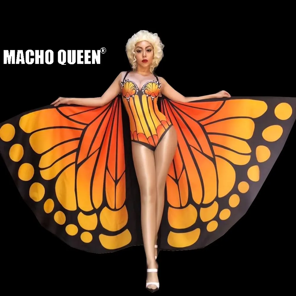 Мужской костюм с бабочками Drag Queen подиумный комбинезон для выступлений певиц