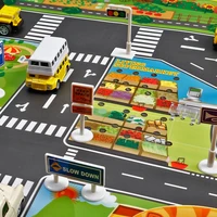 children play mats house traffic road signs car model parking city scene map an88