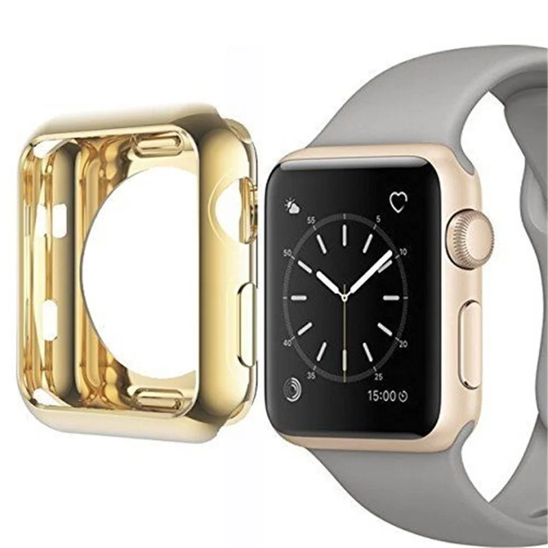 Hoesje Защитные чехлы для Apple Watch 4 3 2 1 Защитная крышка 38 мм 40 мм 42 мм 44 мм мягкий силиконовый бампер Estojo Cas Etui Coque
