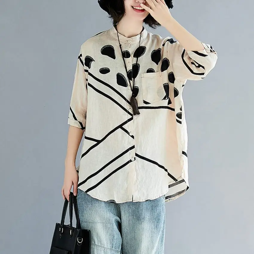 Для женщин из хлопка и льна s Топы корректирующие блузки для малышек короткий