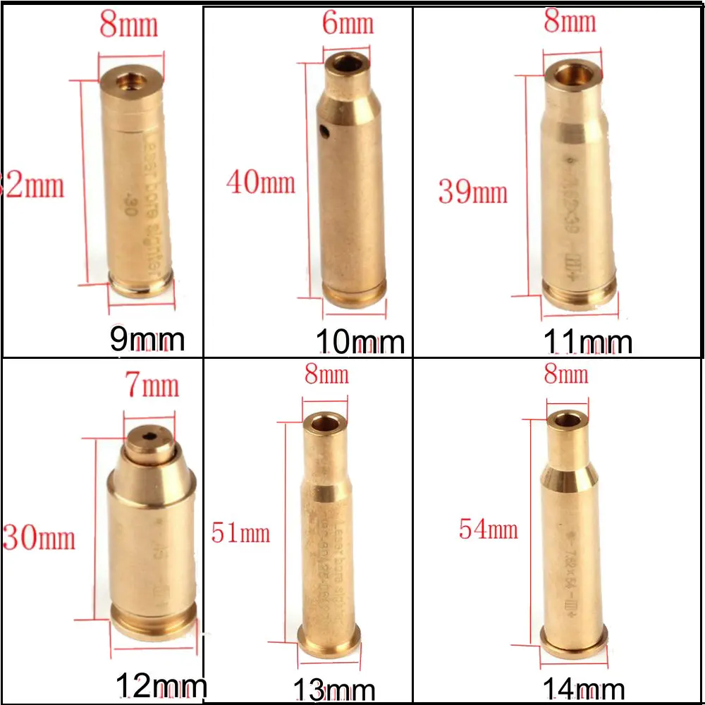 Патрон красного лазера 50 шт. калибр 9 мм. 45 .30 .222REM .223REM 7.62X39 30 30WIN 7X57R .308 7.62X54