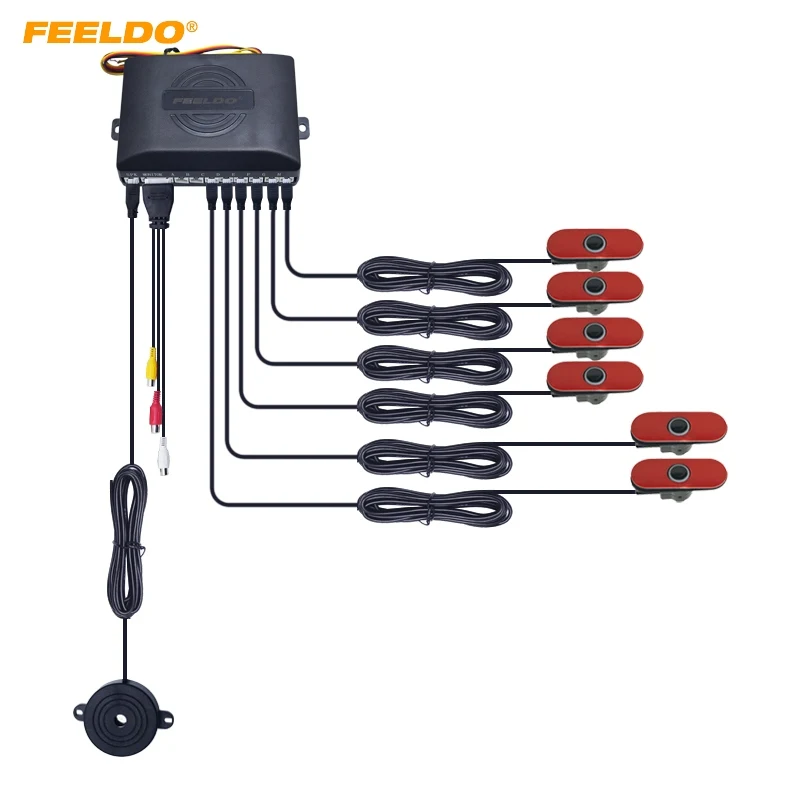 

FEELDO Car Original Style 6-Sensor Video Rearview Visual Parking Sensor Backup Radar System #HQ2934