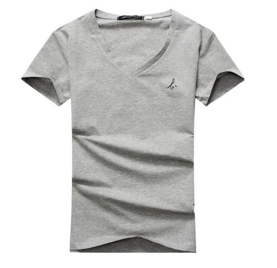 2014 new men's V-neck short-sleeved T-shirt Slim Men bottoming shirt simple elastic Free Shipping | Мужская одежда