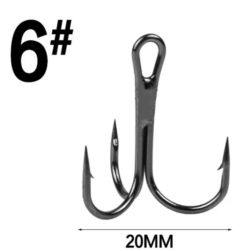 7 Приманка С рыболовным крючком 2#4#6#8# тройные Крючки красный никель черный никель белые никелевые Высокоуглеродистая сталь 20 шт./кор. тройные Крючки - Цвет: 7
