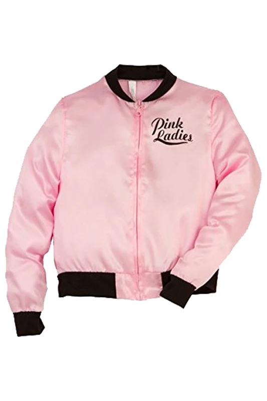 New Arrival Pink Ladies Grease Costume Retro Jacket Fancy Cheerleader Girls Pink Autumn Coat Halloween Party Clothing