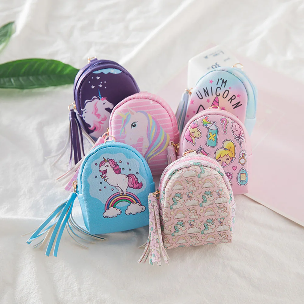 Fashion Women Girls Unicorn Mini Wallet Card Key Holder Zip Coin Purse Clutch Bags Jewelry Keys Pouch For Woman Cute | Багаж и сумки