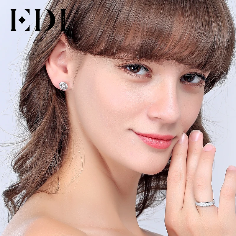 Женское и мужское бриллиантовое обручальное кольцо из белого золота 14 к с