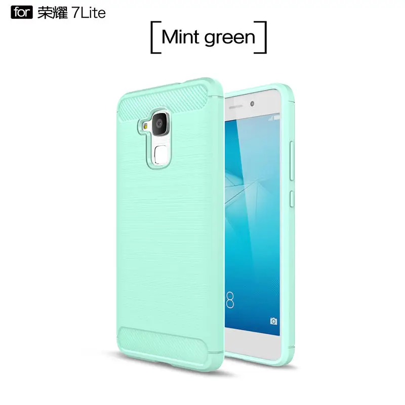 Для Huawei Honor 7 Lite чехол Роскошный углеродный волоконный матовый силиконовый