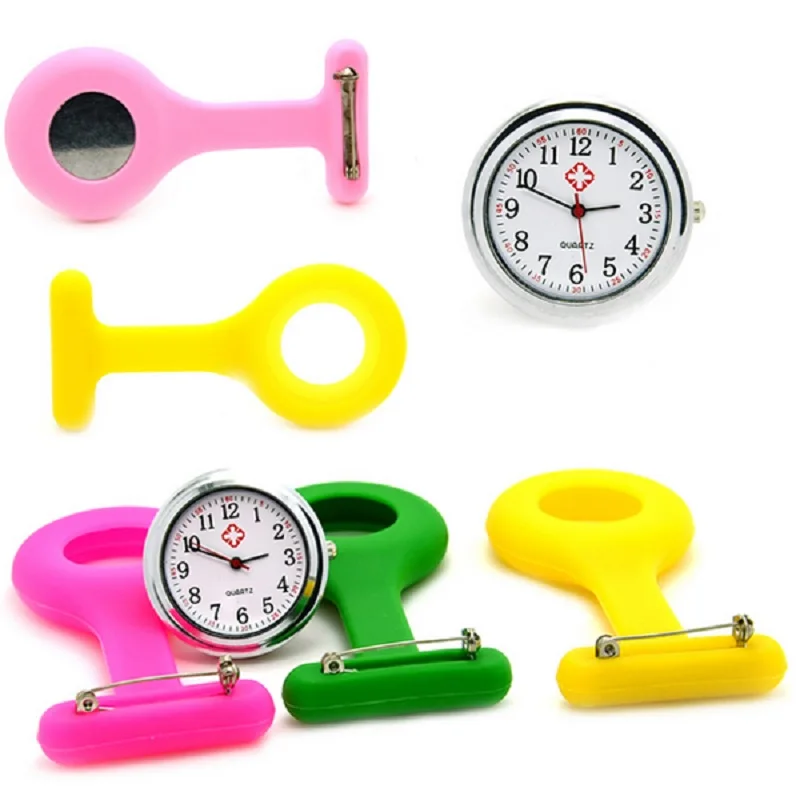 Pocket Watch Nurses Watches Quartz Medical Clock With Clip Doctor Fob Brooches Silicone Tunic Batteries 2018 Wholesale | Наручные часы