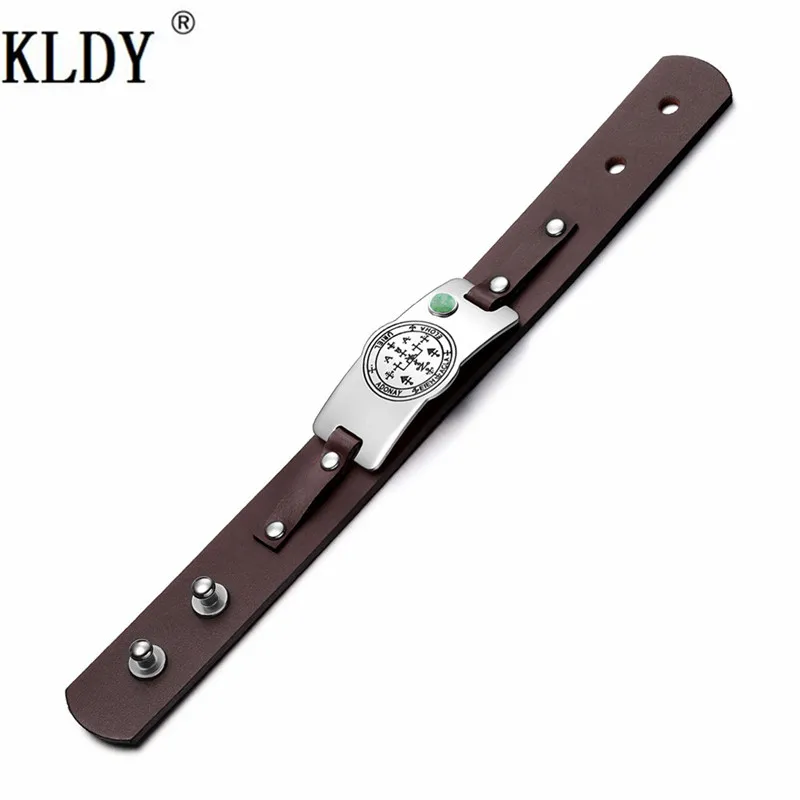 KLDY мужские браслеты амулеты регулируемые из коричневого Черного Кварца с