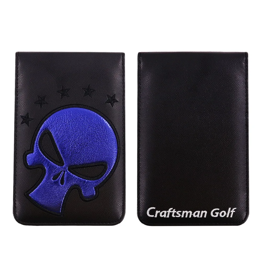 Craftsman синий/красный череп кожаный Гольф Scorecard/Yardage Обложка для книги 6," x 4"