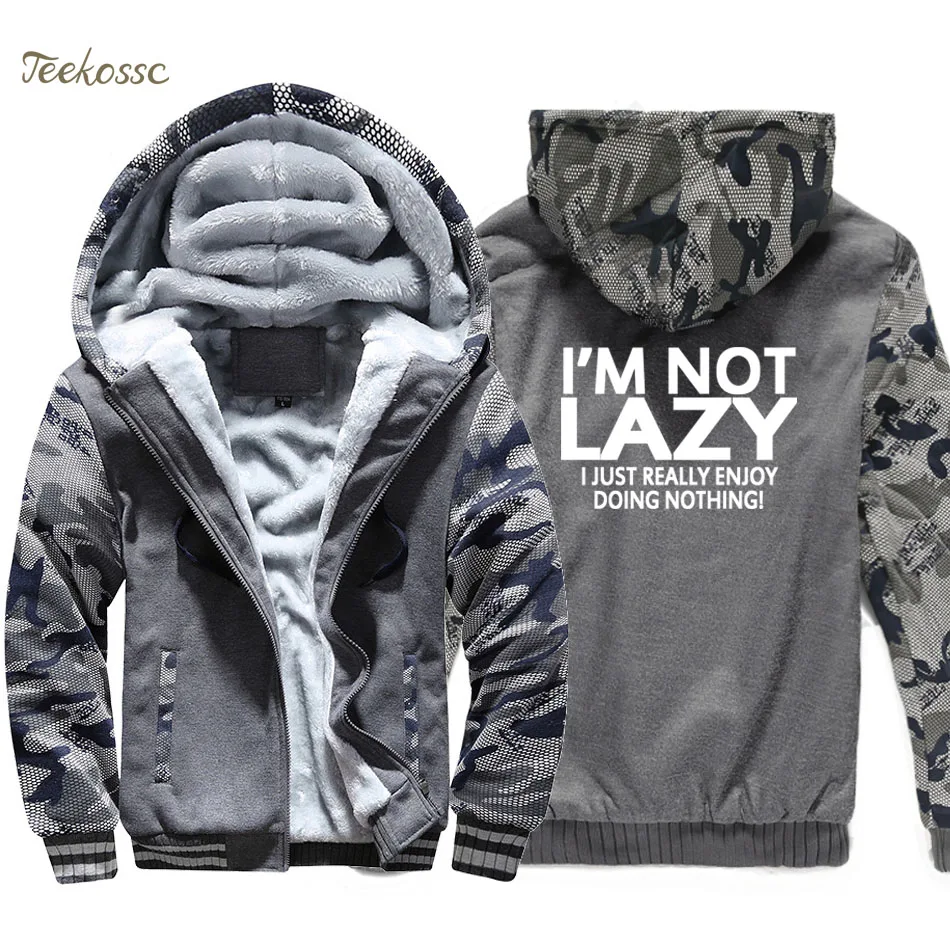 I'M NOT LAZY - I JUST ENJOY DOING NOTHING толстовка с капюшоном для мужчин забавная пальто новая