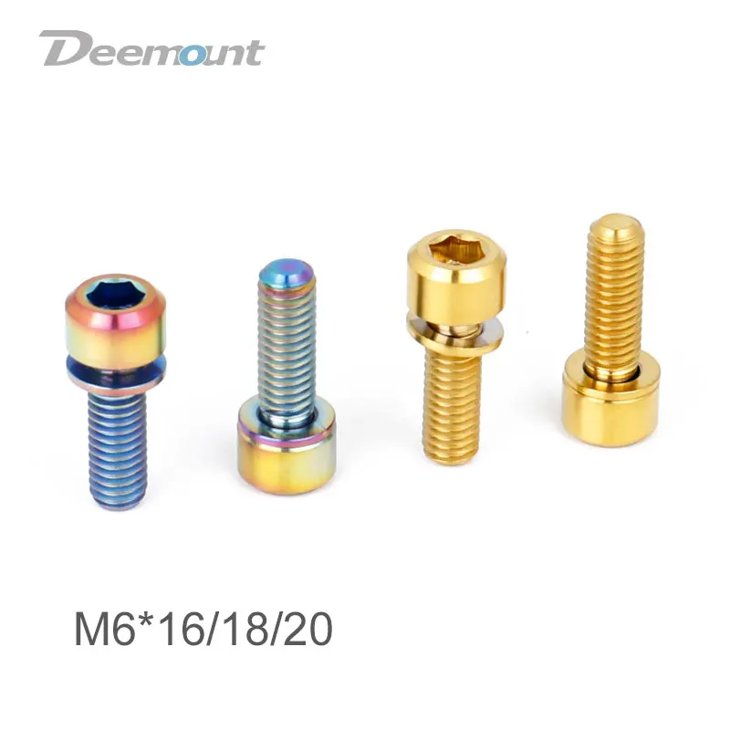 Deemount 4 шт. болты M6 Ti 16/18/20 мм титановая шестигранная головка гнездо винты крепежные