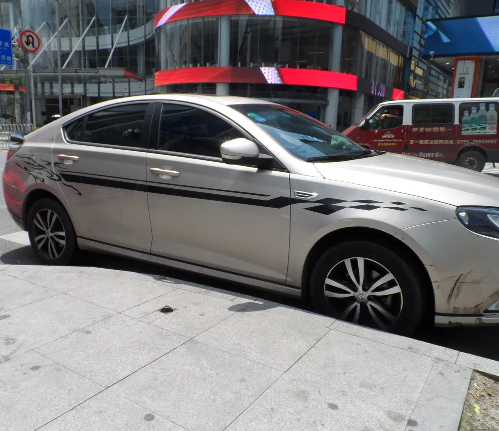 Автомобильные наклейки в полоску с рисунком пламени 135 дюйма для MG6 Elantra виниловые