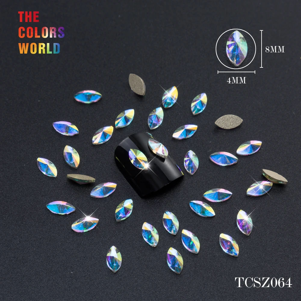 

TCST-002 Rhinestone AB Crystal Diamond Gems Flatback 3D Tips Nail Accessoires Jewelry Stones Manicure Nail Art Decoration DIY