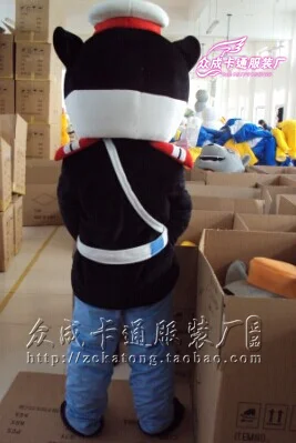 

Cat Mascot Costume Adult Size Fancy Black Police Cat Mascot Costume Fancy Dress Christmas Cosplay for Halloween party event