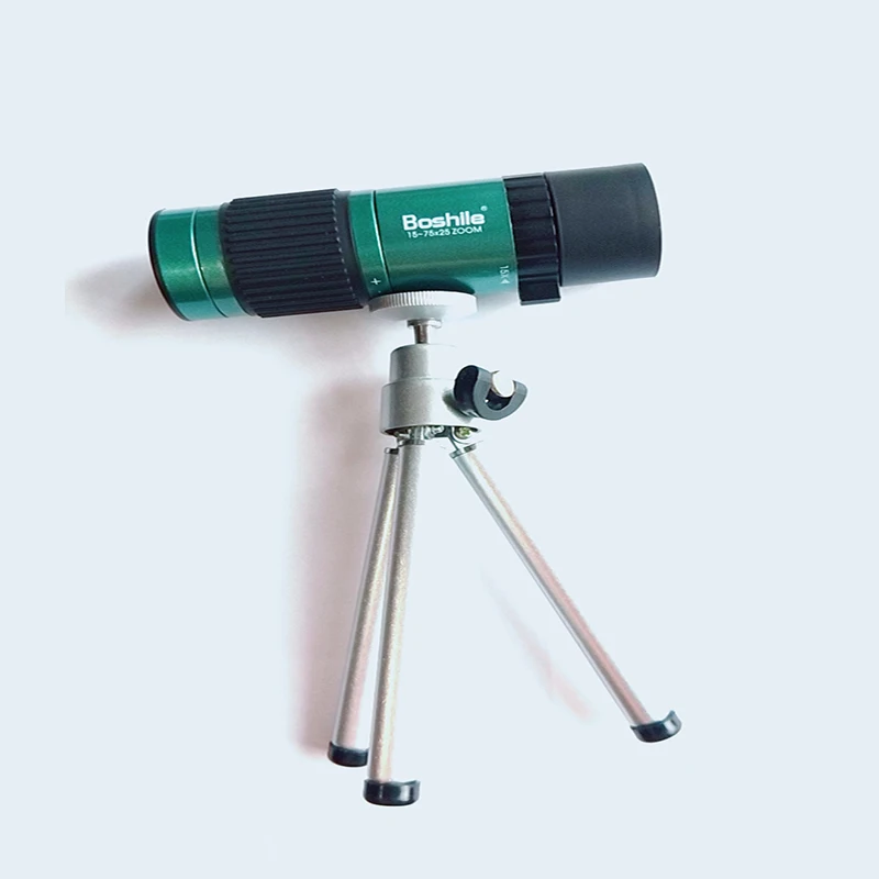 With Tripod Высокое качество мощный бинокль 15-75x25 HD гибкий фокус Высокая мощность Мини Монокуляр зум телескоп для карманного путешествия охоты - Цвет: With Tripod