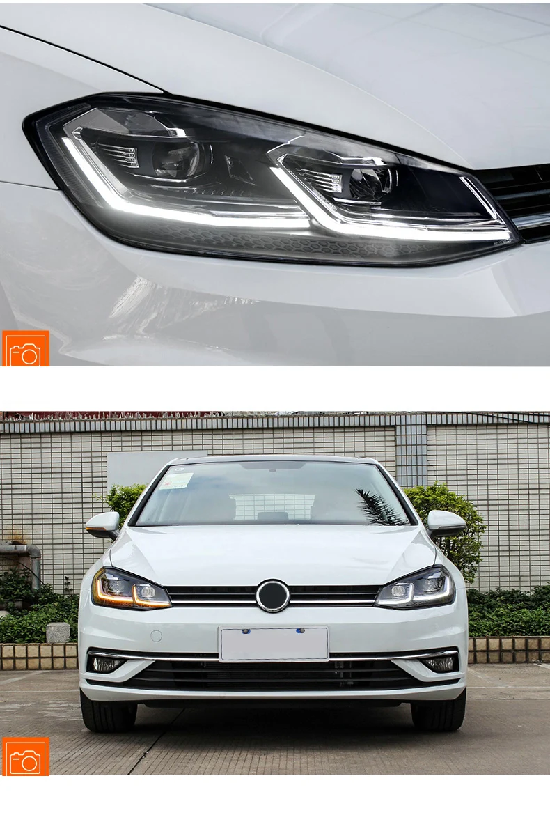 Автомобильный Стильный чехол для фары VW Golf7, фары Golf 7, MK7, 2013-, светодиодный фонарь, DRL Объектив, двойной луч, биксенон, HID