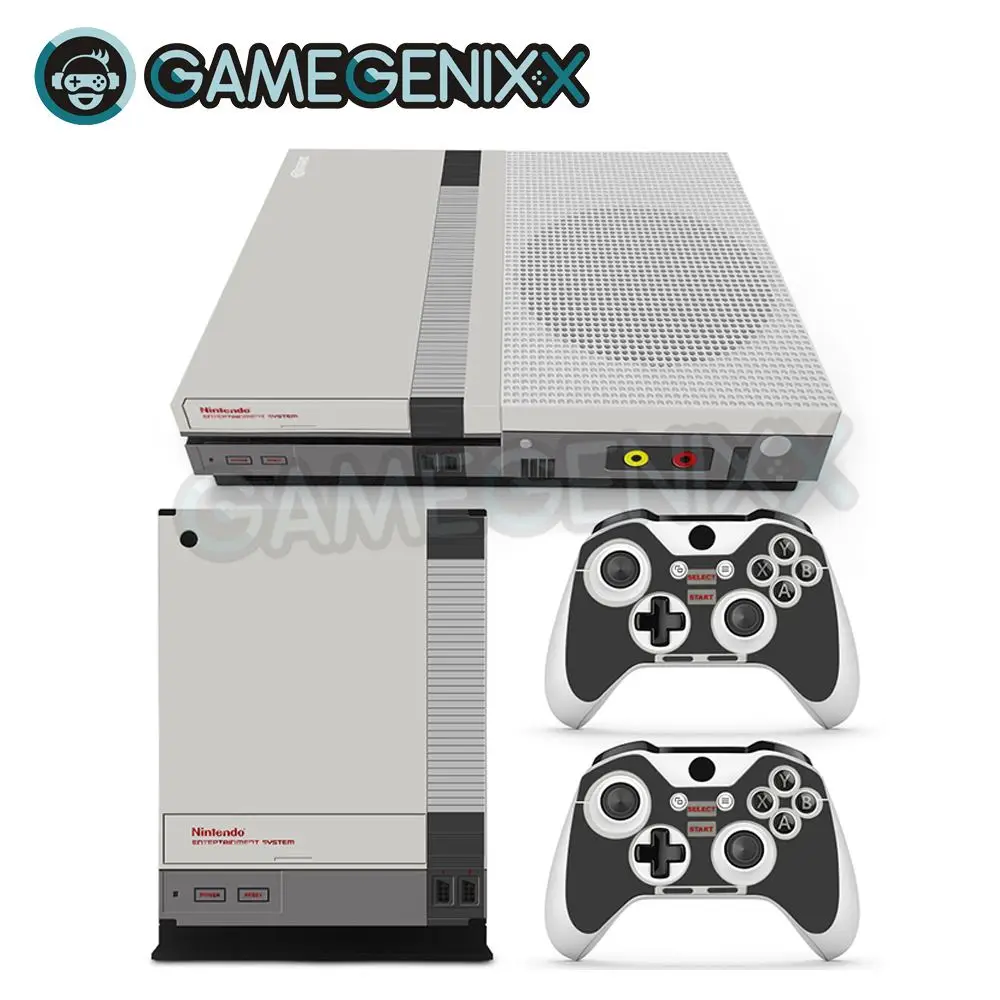 Наклейка на кожу GAMEGENIXX Виниловая наклейка для Xbox One Slim консоль и 2 контроллера NES