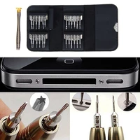 updated 25 in 1 magnet screwdriver set repair hand tool kit for iphone 5 5s 6 cellphone tablet pc glasses watch portable wallet