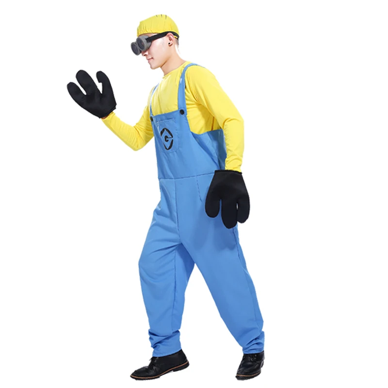 Костюмы на Хэллоуин мужской костюм для родителей и маленьких желтых людей аниме