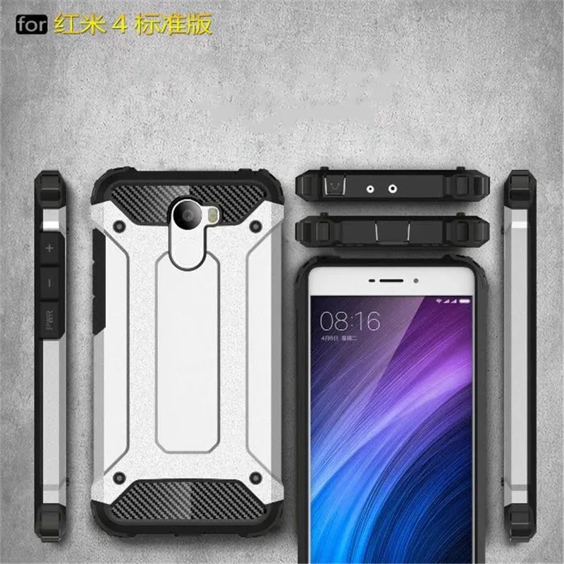 Beworlder For Xiaomi Redmi 4 Case ShockProof Armor Phone Cases Heat Disspation Dual Protection TPU And PC Back Cover |