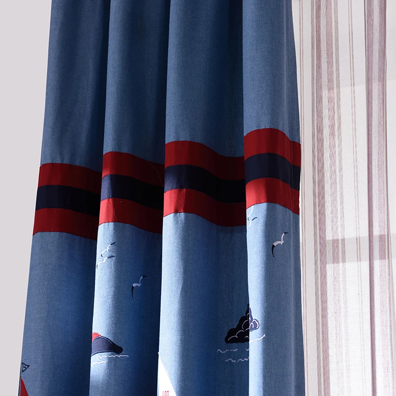 Затеняющие шторы с мультяшным рисунком парусного судна занавески для гостиной