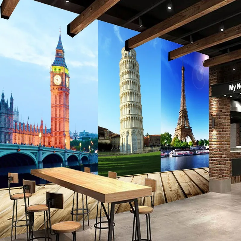 Настенная роспись на заказ архитектурный пейзаж Европы и США фоновая стена обои
