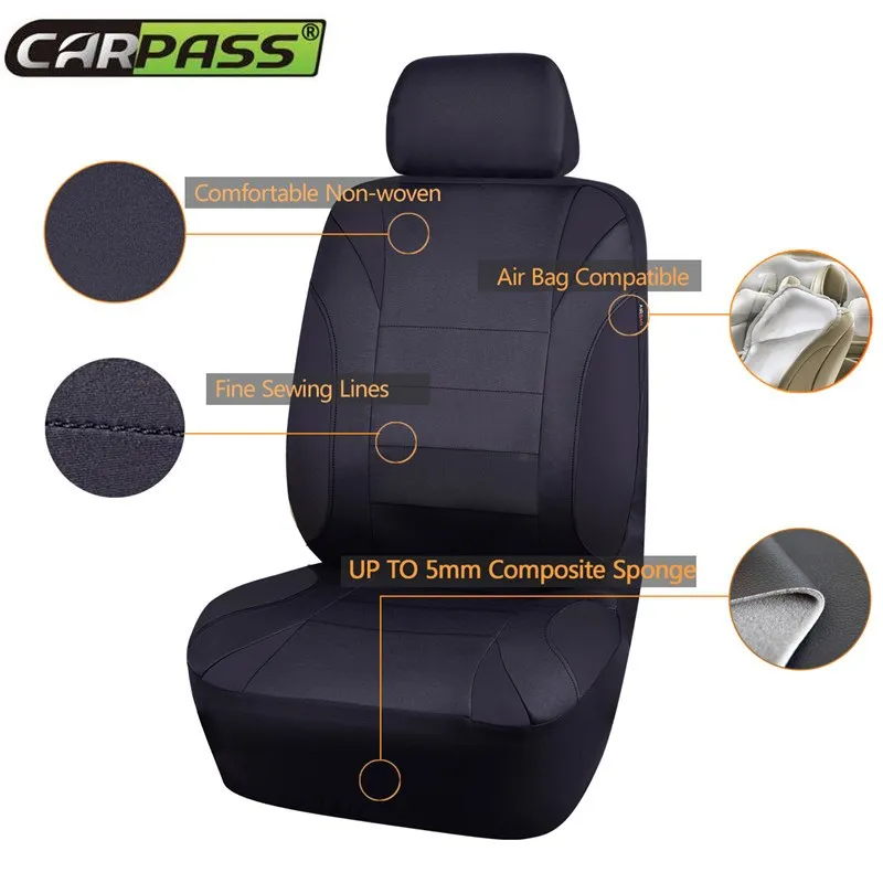 Car pass бренд универсальный чехол для автомобильных сидений 2 чехла переднего