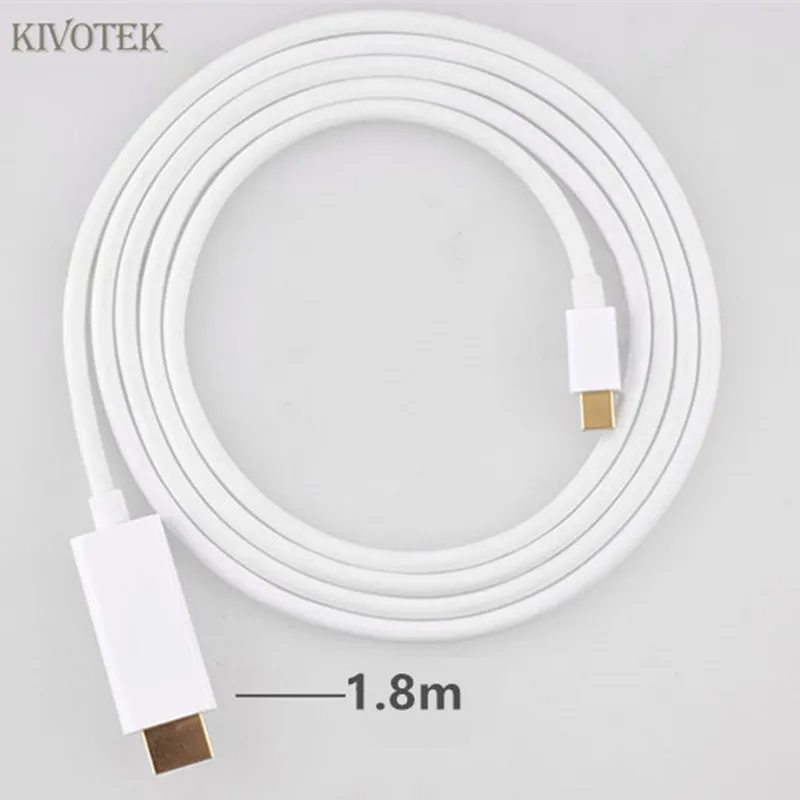 KIVOTEK 2 шт./лот Male To male 1 8 м Mini DP HDMI кабель Thunderbolt mini Displayport к Hdmi адаптеру для Macbook Pro Air