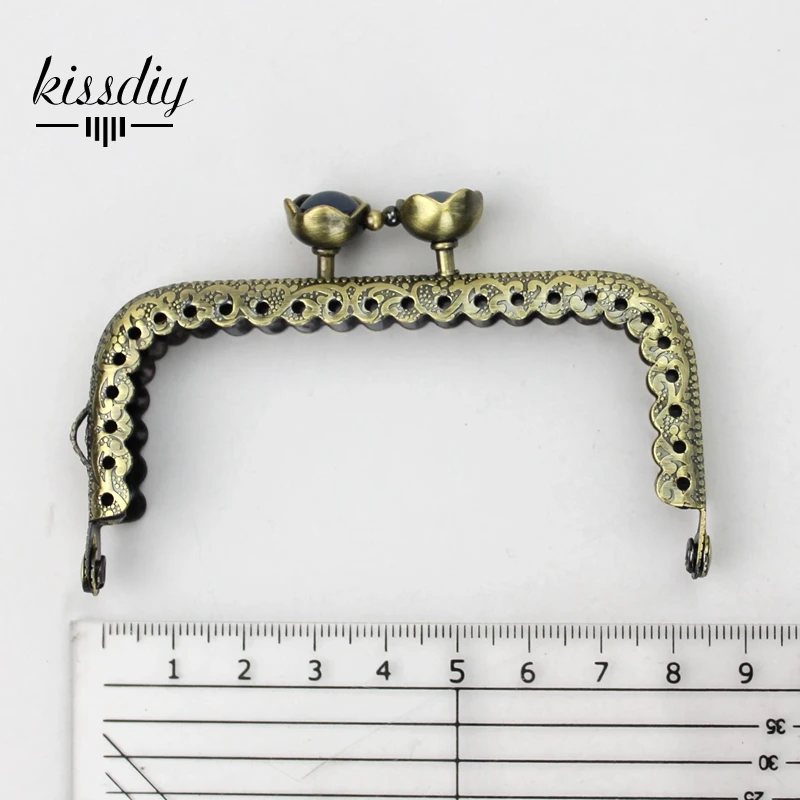 KISSDIY 5 шт. смешанных цветов 8 см голова лотоса металлическая рамка для кошелька