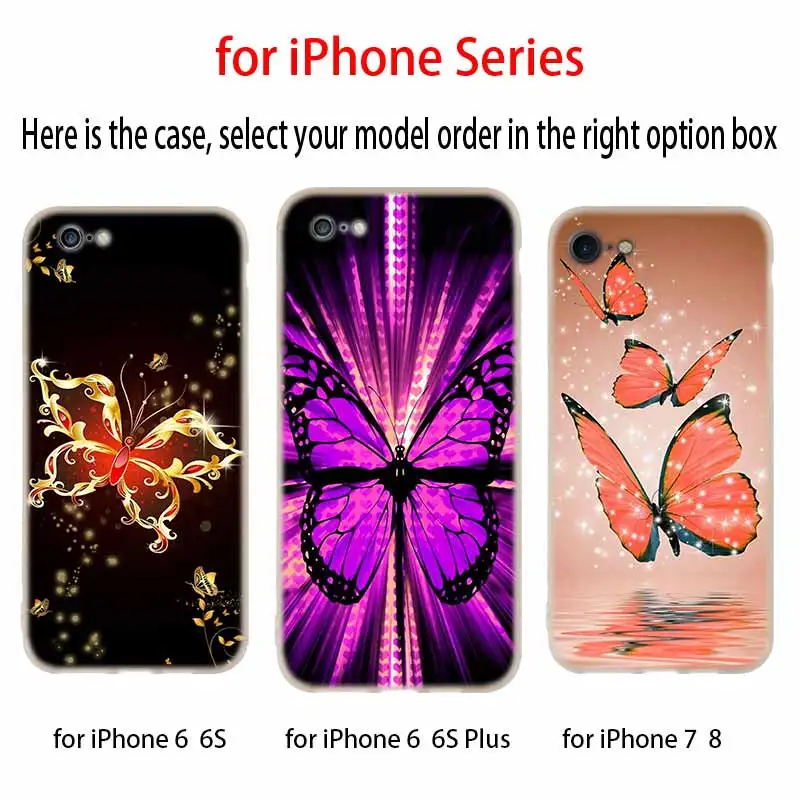 Силиконовый мягкий чехол с синей бабочкой для iPhone 12 11 Pro X XS Max XR 8 7 6 Plus 5s SE 2020 S 1 Etui |