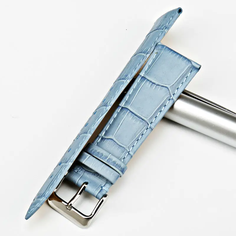 MAIKES New watch accessories 12mm-22mm watchbands women blue genuine leather watch strap wristband for Citizen watch band