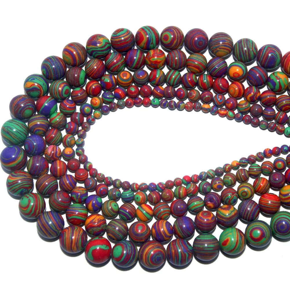 Wholesale Natural Stone Red Lace Malachite Round Loose Beads 4 6 8 10 12 MM Pick Size For Jewelry Making DIY Bracelet Necklace | Украшения