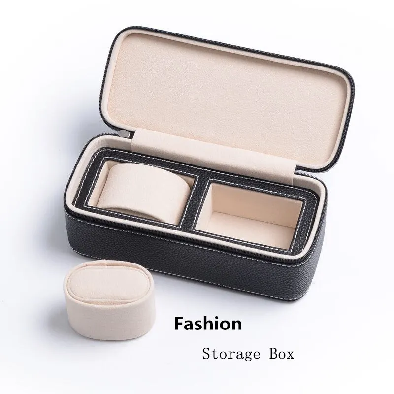 Кожаный чехол для часов 2 слота черный мужской механический органайзер новый