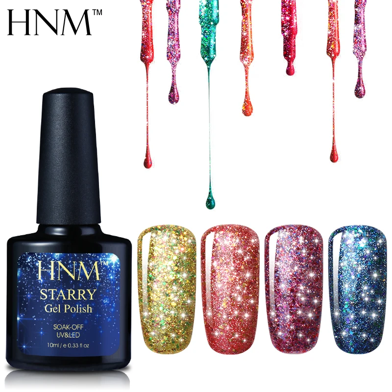 HNM 10 мл Bling гель Лаки Звездное блеск 30 Цвета УФ для ногтей Гибридный гвоздь!