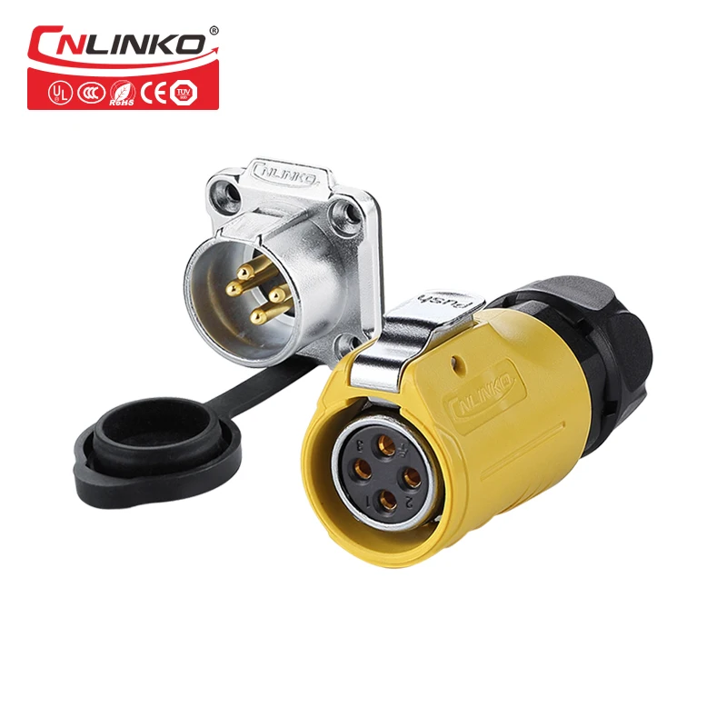Сертификация UL M20 разъем питания CNLINKO LP20 4pin разъем питания IP67 водонепроницаемый разъем светодиодное освещение разъем питания