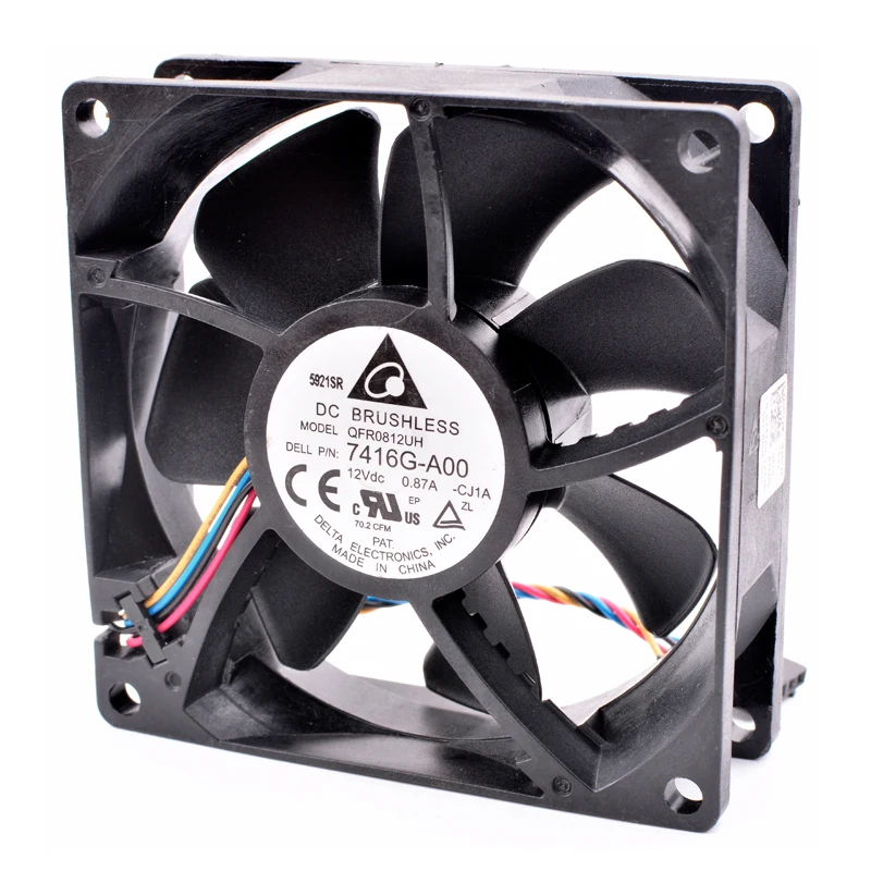 Оригинальный QFR0812UH 7416G-A00 8 см 8025 80 мм вентилятор DC12V 0.87A серверного шасси Процессор