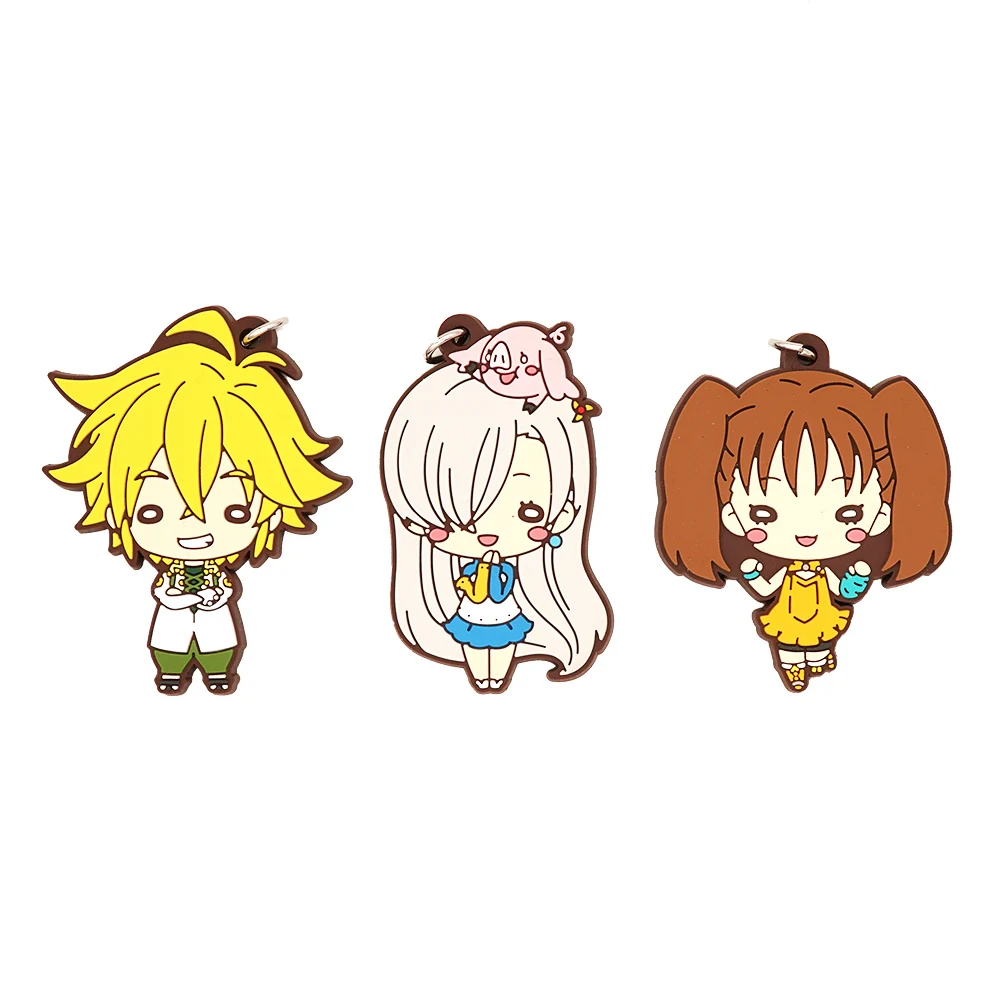Резиновый брелок для ключей Nanatsu No Taizai аниме мелиодас Элизабет лионы Диана семь
