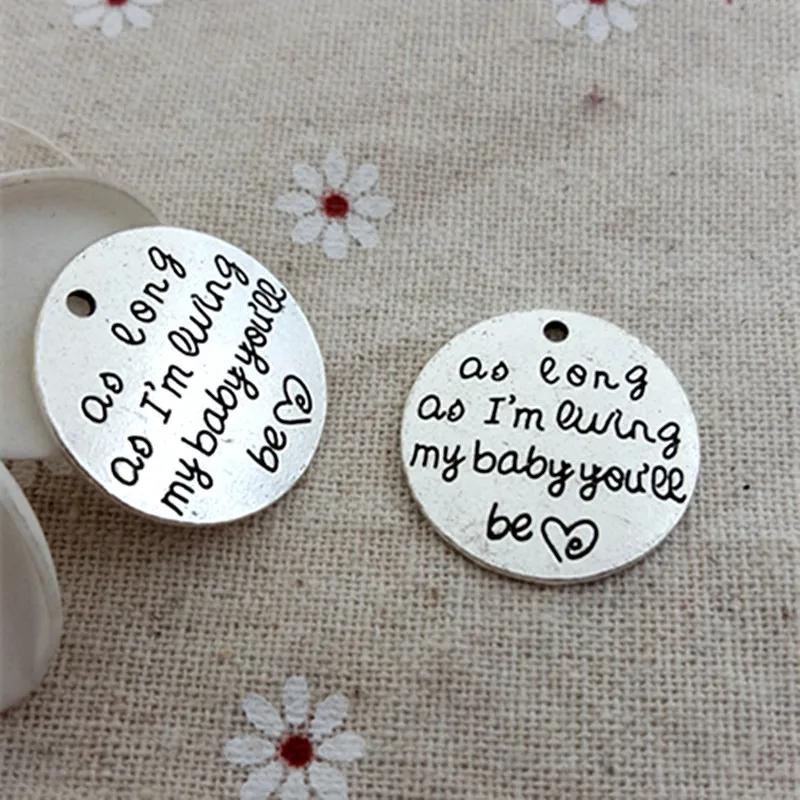 5 шт./лот высокое качество античный серебряный кулон принт слов до тех пор пока я