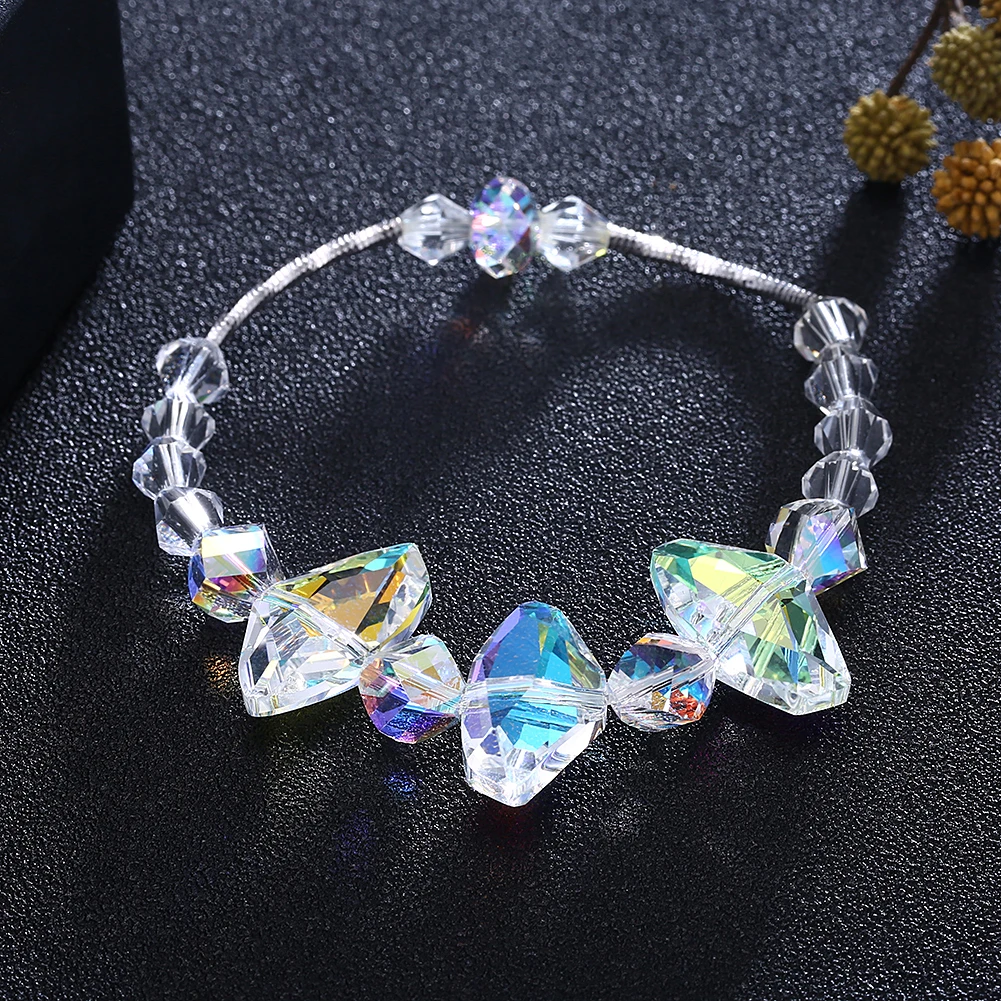 LEKANI Серебро 925 LEKANI кристаллы от Swarovski Прозрачный кристаллический браслет для женщин элегантные аксессуары романтические ювелирные украшения подарок