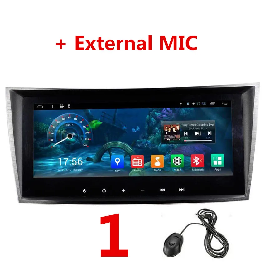 CAR GPS MIC 9 дюймов Автомобильный dvd-плеер на основе Android для Mercedes Benz E Class W211 CLK W209 CLS W219 G-Class W463 автомобильный Радио gps Навигация BT wifi карта - Цвет: CAR GPS MIC