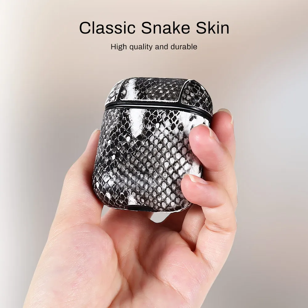 KISSCASE змеиная кожа чехол для наушников Airpods Bluetooth наушники защитный Apple гарнитура