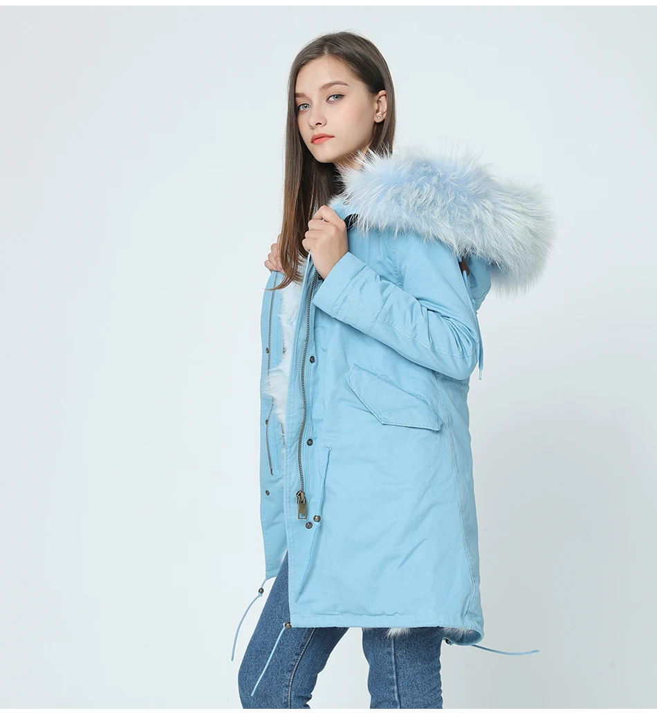 OFTBUY, высокое качество, бренд, новая зимняя куртка, пальто для женщин, натуральный мех енота, большой мех, с капюшоном, парка для женщин, Толстая теплая парка