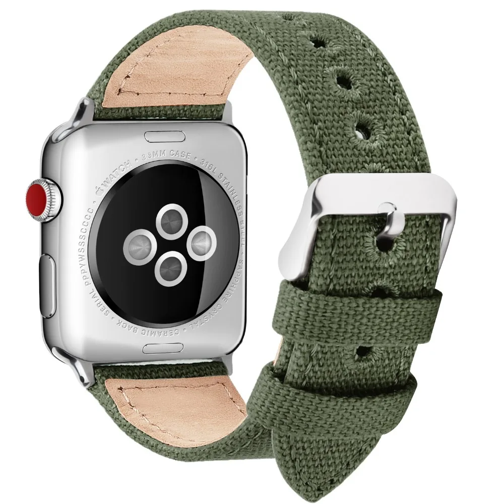 Fullmosa для наручных часов Apple Watch версии 8 цветов Холст НАТО Стиль iWatch ремешок