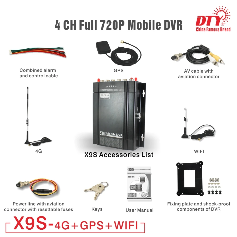 X9s 4GW (с 4G GPS WIFI ) LTE 4CH 720P AHD HDD и SD карта Мобильный DVR с CMSV6 для транспортных средств|lte