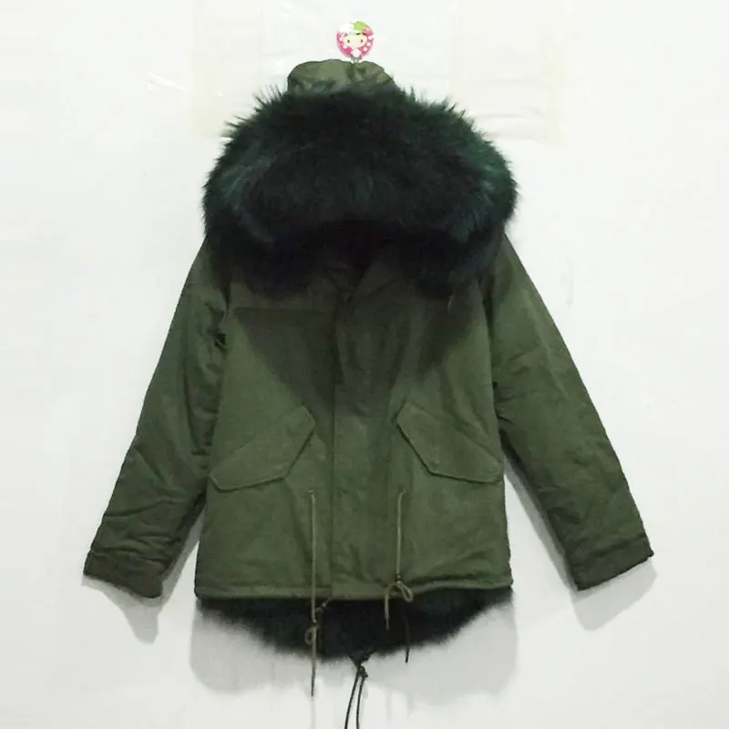 

Темно-зеленая куртка из натурального Лисьего меха внутри итальянского бренда женская модная стильная заводская цена Бесплатная доставка