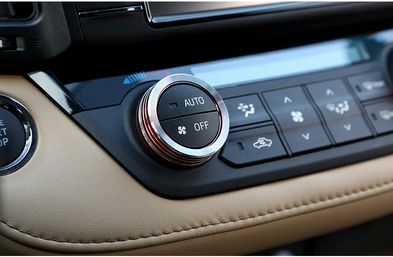 Для Toyota RAV4 RAV 4 Кнопка кондиционера ручка кольцо Крышка отделка интерьера 2 шт. автомобильные аксессуары