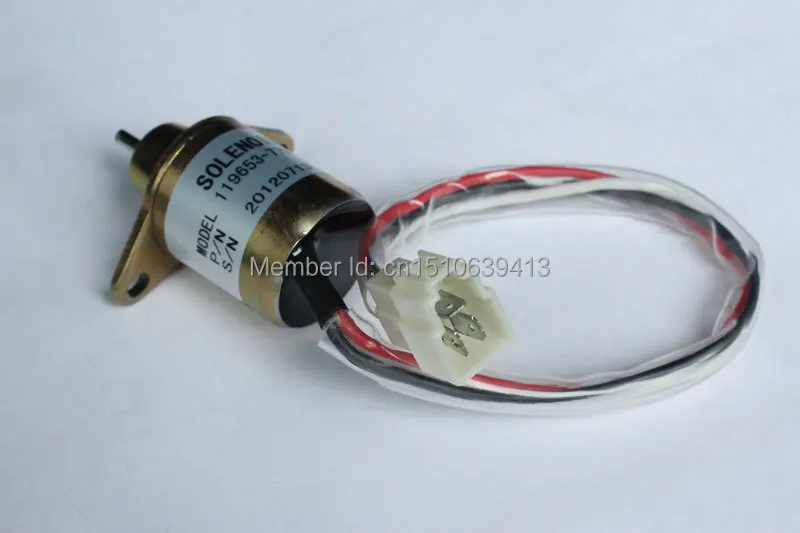 Запорный соленоид для двигателя YANMAR 1503ES-12S5SUC5S 12В 119653-77950 119285-77950 119653-66500 |