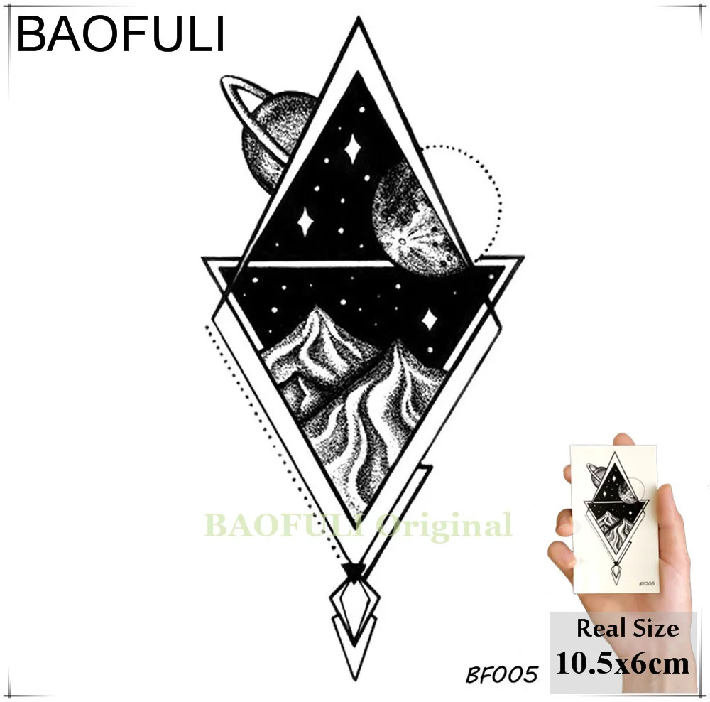 Временные 3D татуировки BAOFULI из хны геометрические водостойкие Имитация тела руки